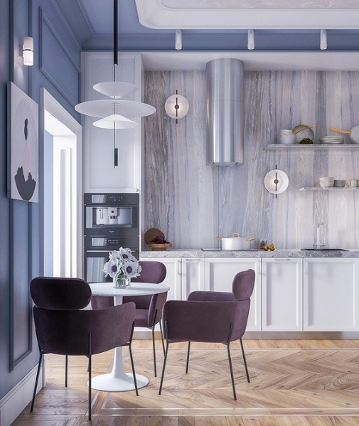 Фиолетовый в интерьере: 6 лучших сочетаний с другими цветами и 80 фотопримеров