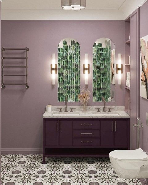 Фиолетовый в интерьере: 6 лучших сочетаний с другими цветами и 80 фотопримеров