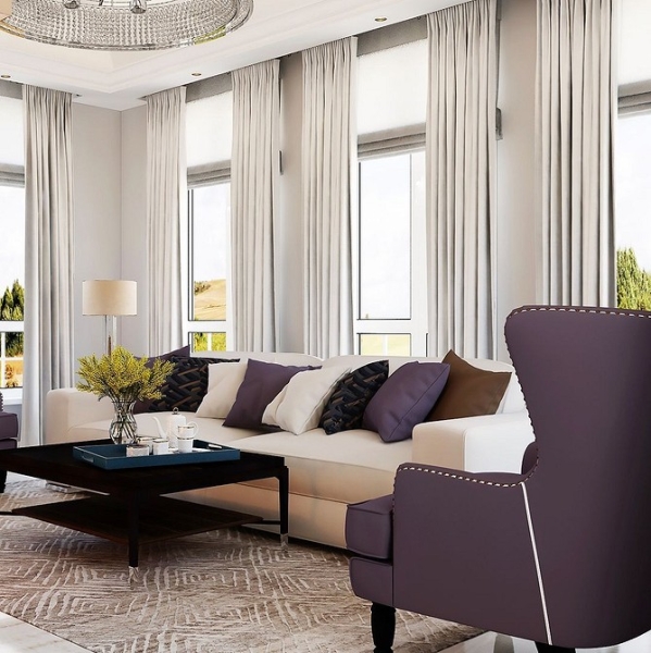 Фиолетовый в интерьере: 6 лучших сочетаний с другими цветами и 80 фотопримеров