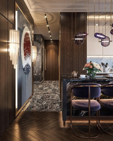 Фиолетовый в интерьере: 6 лучших сочетаний с другими цветами и 80 фотопримеров