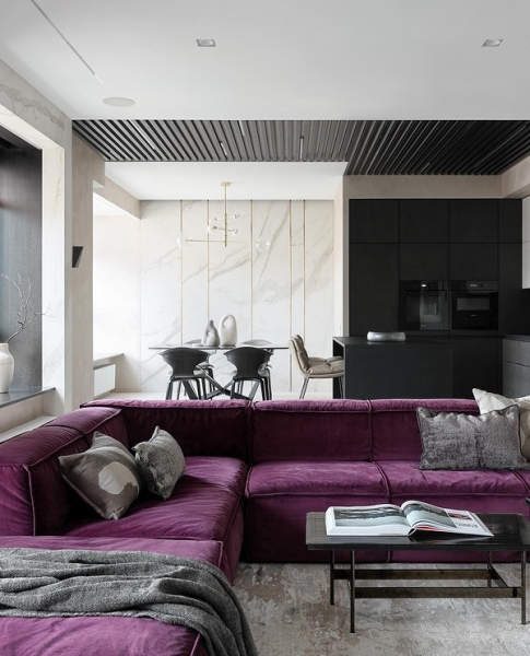 Фиолетовый в интерьере: 6 лучших сочетаний с другими цветами и 80 фотопримеров