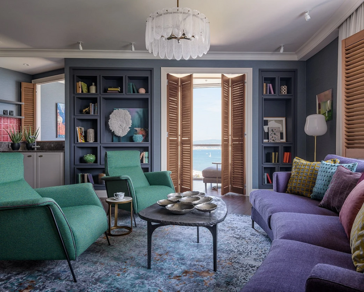 Фиолетовый в интерьере: 6 лучших сочетаний с другими цветами и 80 фотопримеров