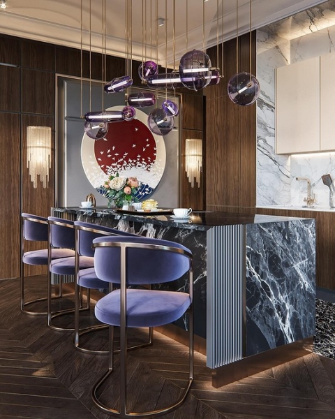 Фиолетовый в интерьере: 6 лучших сочетаний с другими цветами и 80 фотопримеров