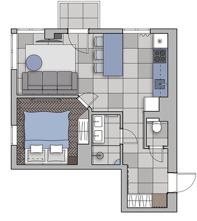 Как выглядит продуманная и стильная квартира для туристов в Сочи: пример однушки 35 кв. м