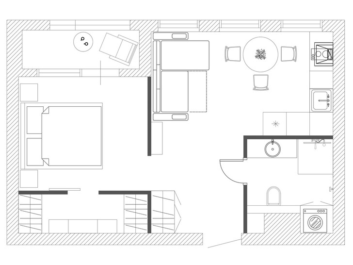 Квартира для девушки в Санкт-Петербурге 39 м²