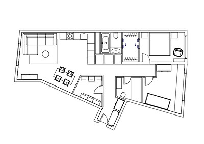 Квартира для семьи архитектора: как удалось оформить пространство сложной планировки