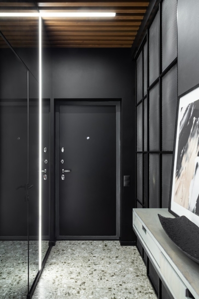 Монохромная квартира 45 м² с элементами лофта в Москве