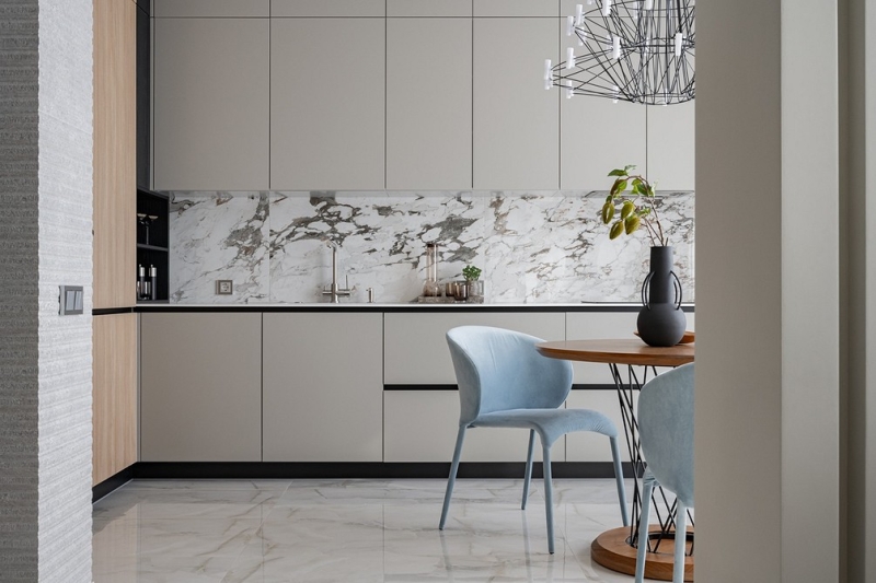 В стиле модерн: как дизайнер оформила студию 56 кв. м, которая выглядит просторно