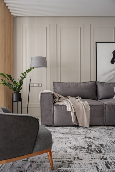 В стиле модерн: как дизайнер оформила студию 56 кв. м, которая выглядит просторно