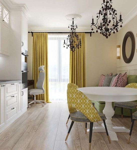 Желтые шторы в интерьере: где, как использовать, фото