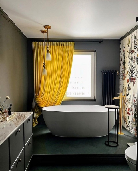 Желтые шторы в интерьере: где, как использовать, фото