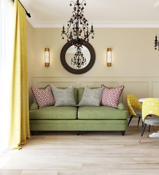 Желтые шторы в интерьере: где, как использовать, фото
