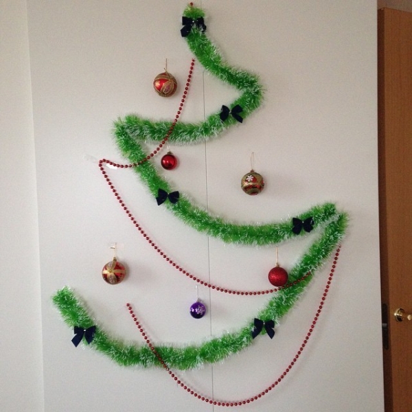 Елка из мишуры своими руками: идеи оформления и 5 пошаговых инструкций (36 фото)