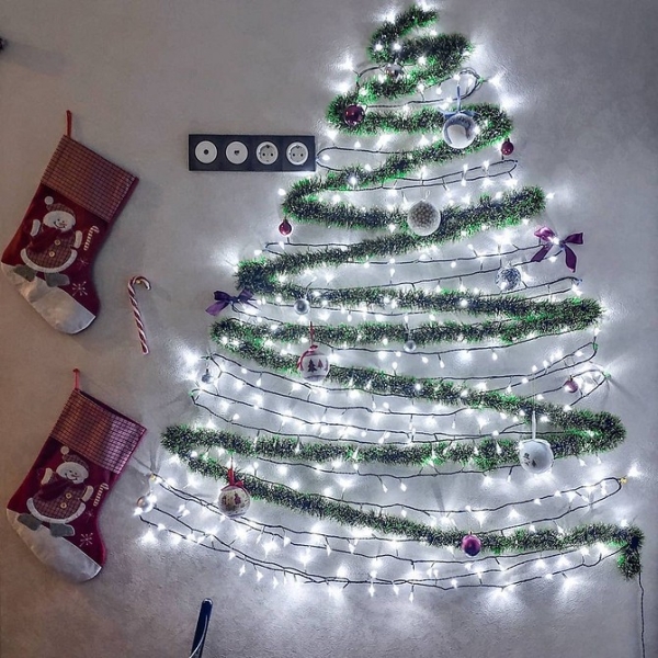 Елка из мишуры своими руками: идеи оформления и 5 пошаговых инструкций (36 фото)