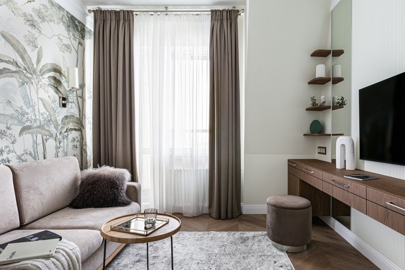 Интерьер вне времени: квартира 60,4 кв. м для семьи