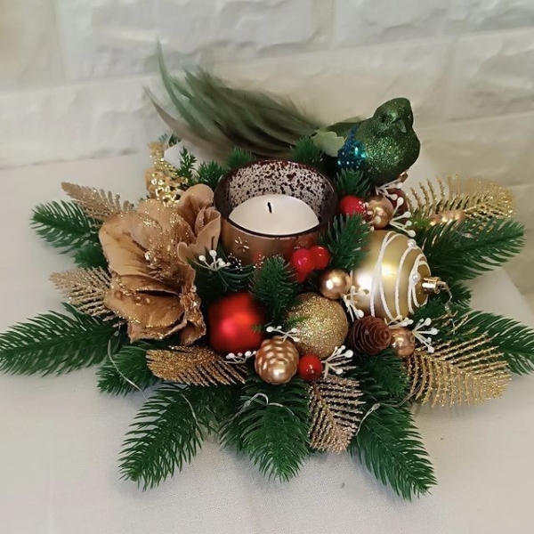 Как сделать новогодние композиции своими руками: идеи с видеоинструкциями и 62 фото