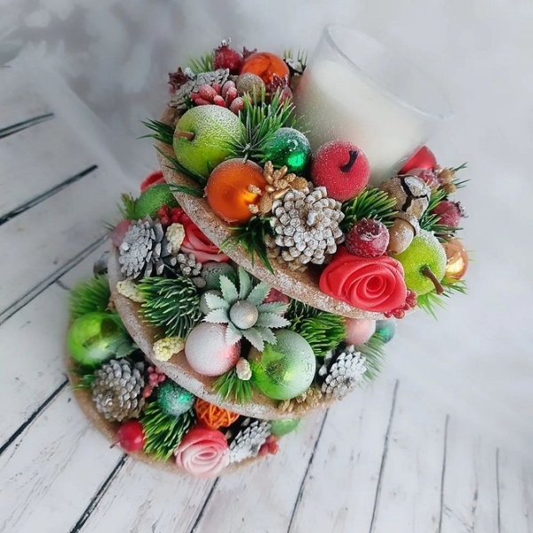 Как сделать новогодние композиции своими руками: идеи с видеоинструкциями и 62 фото