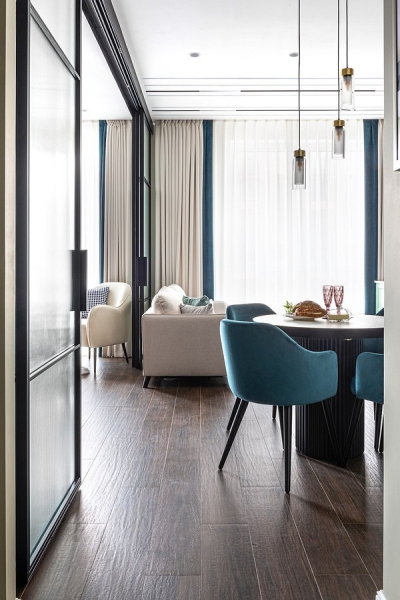 Кухня-гостиная, спальня и гардеробная-спортзал: квартира 52 кв. м, из которой выжали максимум