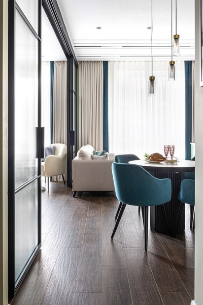 Кухня-гостиная, спальня и гардеробная-спортзал: квартира 52 кв. м, из которой выжали максимум