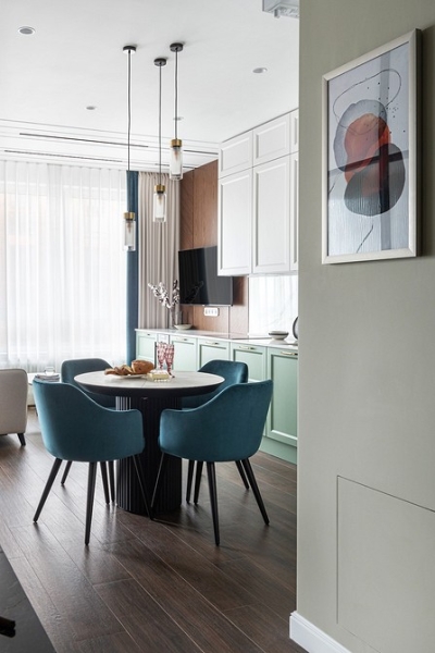 Кухня-гостиная, спальня и гардеробная-спортзал: квартира 52 кв. м, из которой выжали максимум