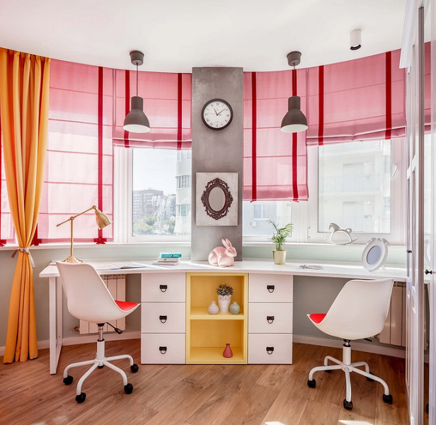 Рабочая зона у окна: советы по обустройству и идеи для разных комнат (92 фото)