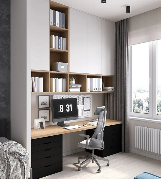 Рабочая зона у окна: советы по обустройству и идеи для разных комнат (92 фото)