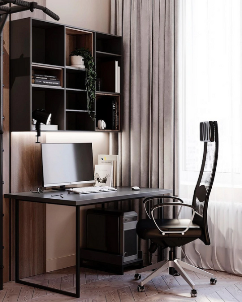 Рабочая зона у окна: советы по обустройству и идеи для разных комнат (92 фото)