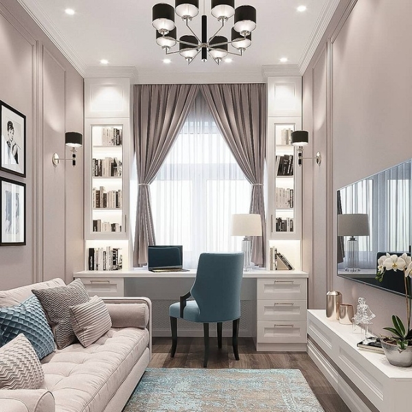 Рабочая зона у окна: советы по обустройству и идеи для разных комнат (92 фото)