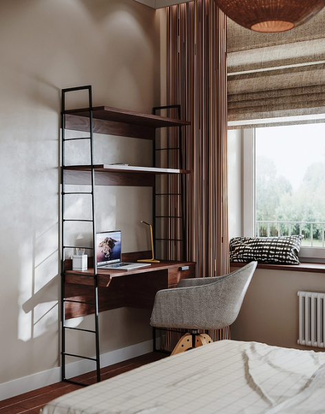 Рабочая зона у окна: советы по обустройству и идеи для разных комнат (92 фото)