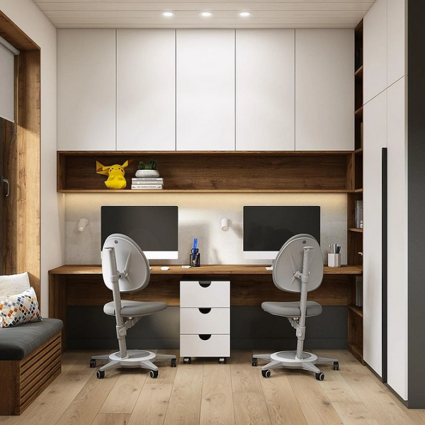 Рабочая зона у окна: советы по обустройству и идеи для разных комнат (92 фото)