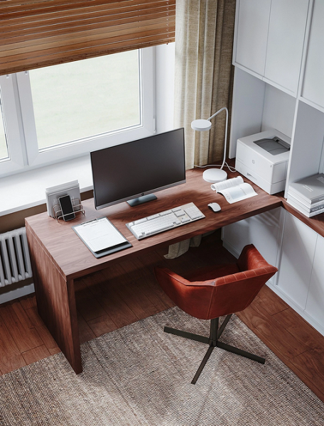 Рабочая зона у окна: советы по обустройству и идеи для разных комнат (92 фото)