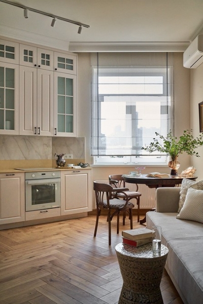 Светлая квартира 57 кв. м в стиле традиционной классики