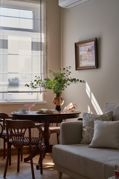 Светлая квартира 57 кв. м в стиле традиционной классики