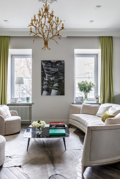 Американская классика: квартира 110 м² на Патриарших прудах