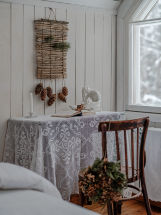 Интерьер месяца: деревянная дача с зимним декором в Истре