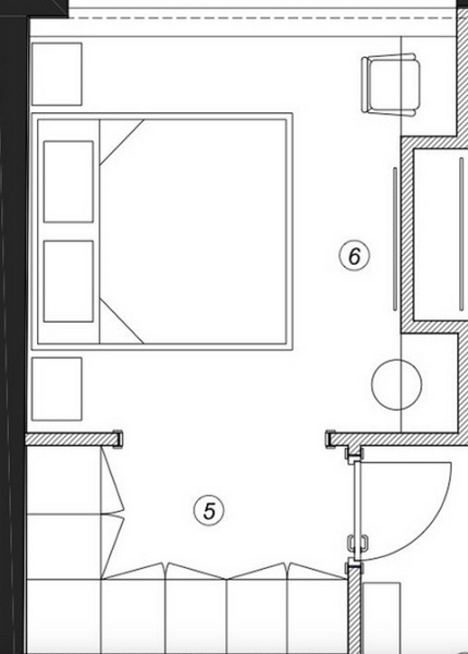 Как разместить гардеробную в спальне: 8 идей с планировками от дизайнеров
