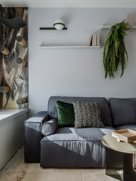 Московская квартира 116 м² в синих тонах