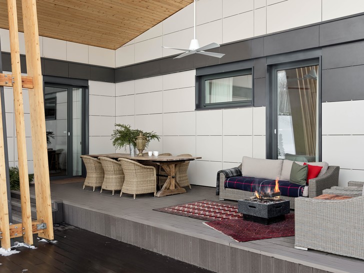 Современная русская дача дизайнера 200 м²