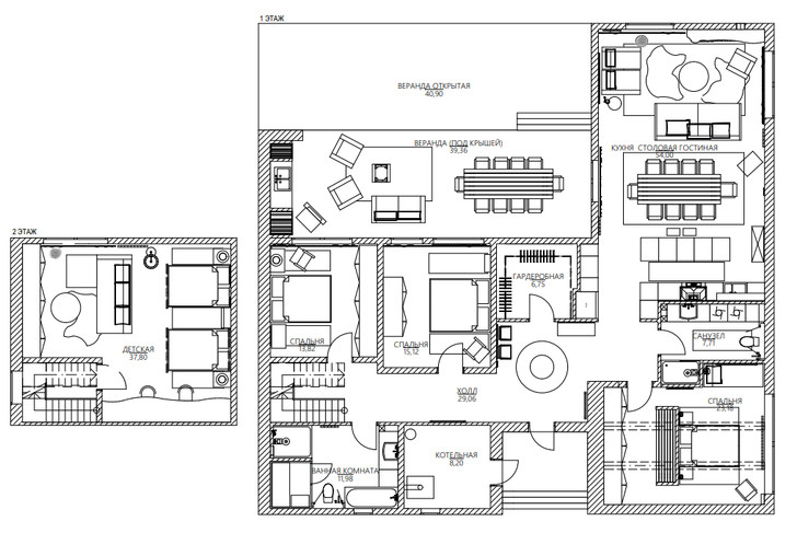 Современная русская дача дизайнера 200 м²