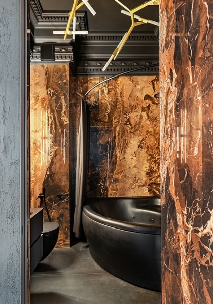 Темные цвета и много лепнины: квартира в старом фонде Санкт-Петербурга 