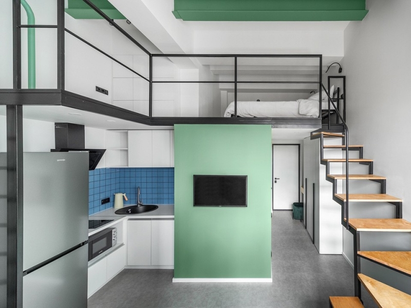 Как дизайнер увеличила площадь 20-метровых апартаментов в 1,5 раза и оформила визуально просторный интерьер