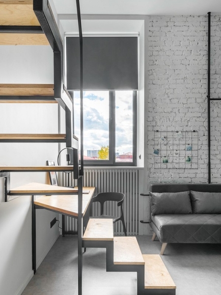 Как дизайнер увеличила площадь 20-метровых апартаментов в 1,5 раза и оформила визуально просторный интерьер