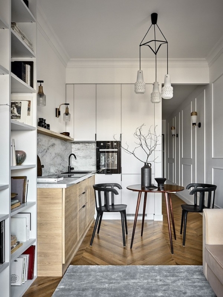 Маленькая уютная квартира 30 кв. м, где сочетаются современность и винтаж