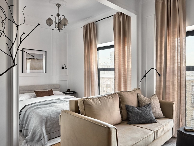 Маленькая уютная квартира 30 кв. м, где сочетаются современность и винтаж