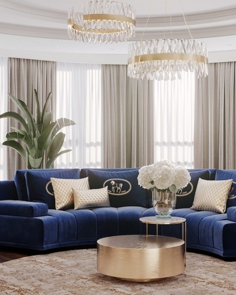 Синий диван в интерьере: советы по выбору и лучшие варианты сочетаний + 105 фото
