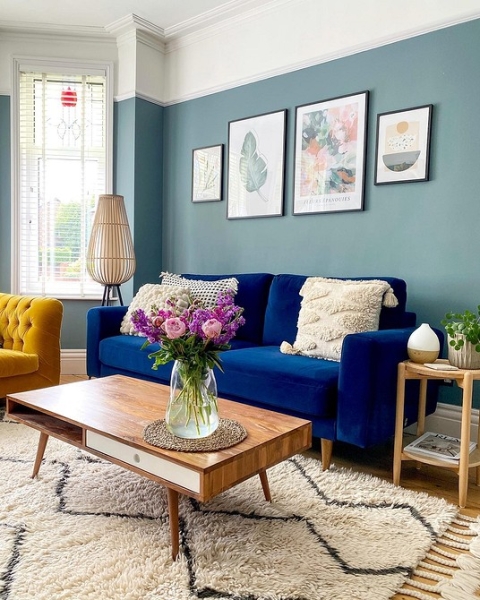 Синий диван в интерьере: советы по выбору и лучшие варианты сочетаний + 105 фото