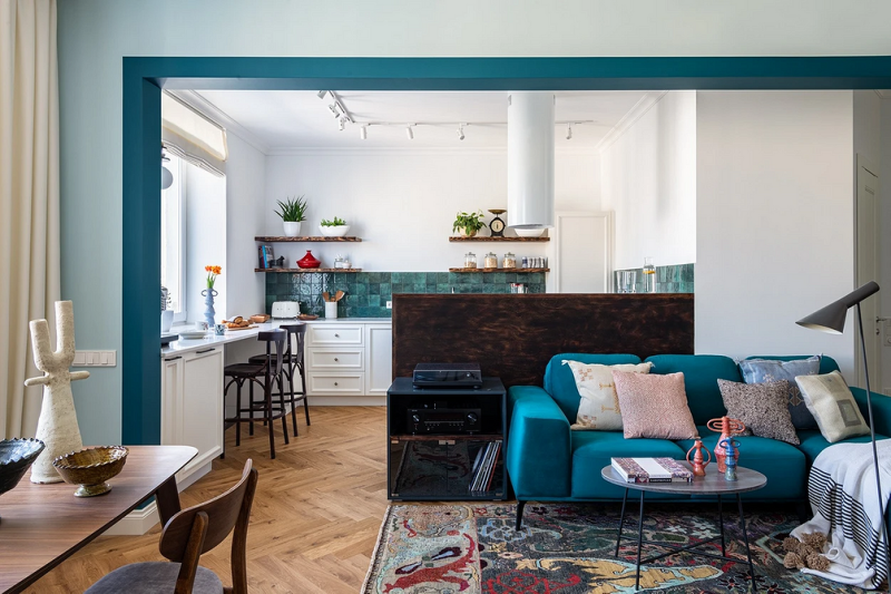 Синий диван в интерьере: советы по выбору и лучшие варианты сочетаний + 105 фото