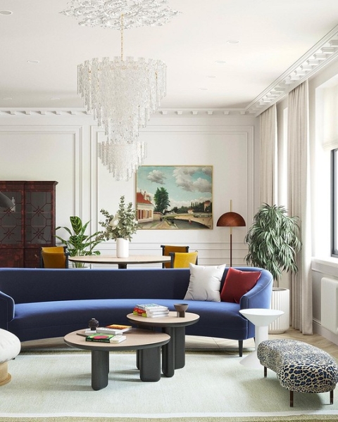 Синий диван в интерьере: советы по выбору и лучшие варианты сочетаний + 105 фото