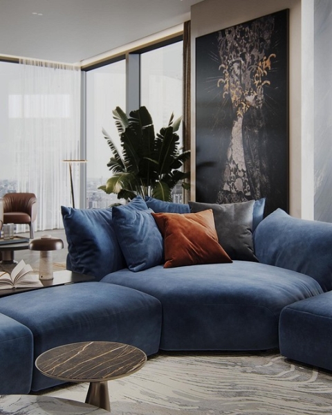 Синий диван в интерьере: советы по выбору и лучшие варианты сочетаний + 105 фото