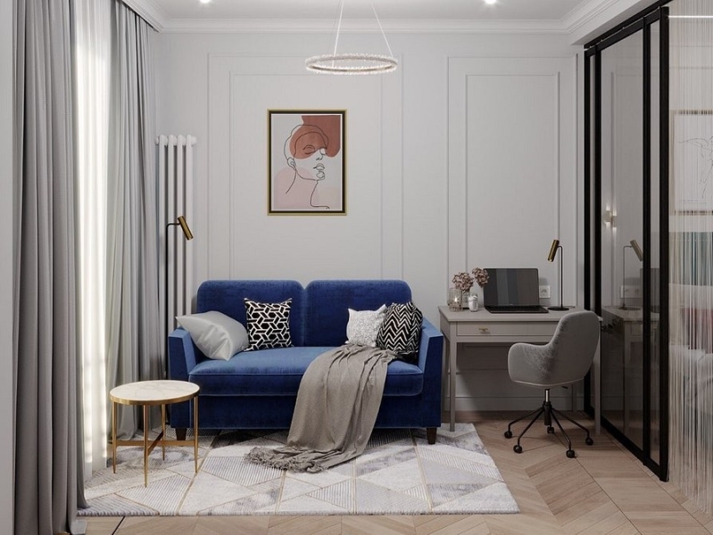 Синий диван в интерьере: советы по выбору и лучшие варианты сочетаний + 105 фото